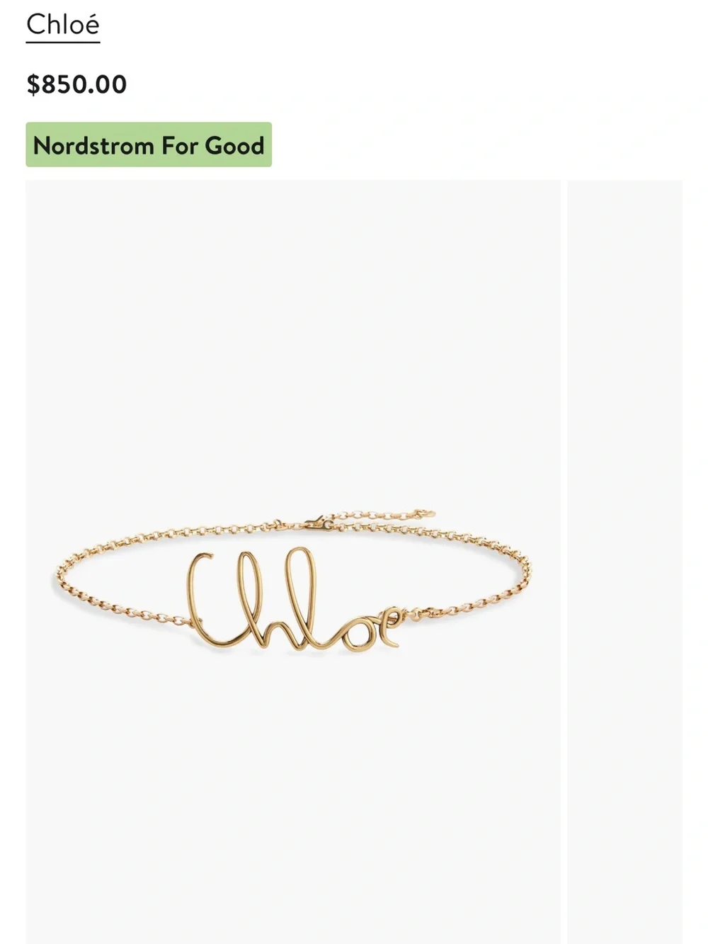 Chloé Gold Script Logo Chain Belt